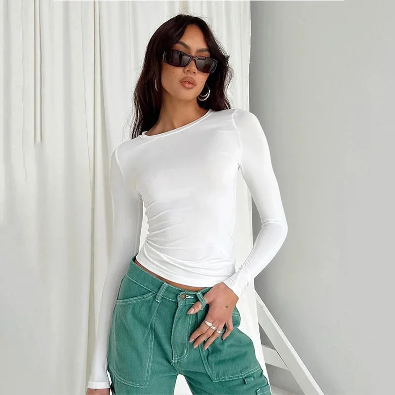 Women’s Casual Long Sleeve Slim Fit Pullover Tee