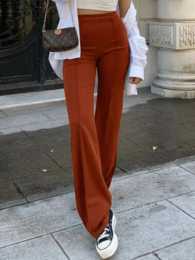 Women’s High Waist Slim Flared Pants